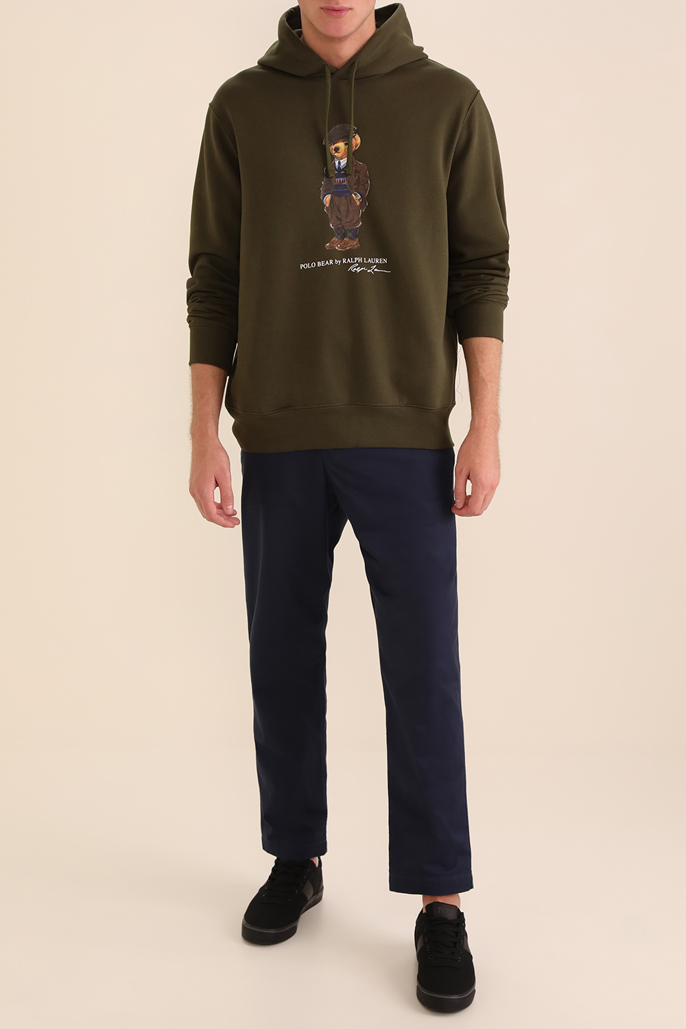 סווטשירט קפוצ'ון עם הדפס הדב